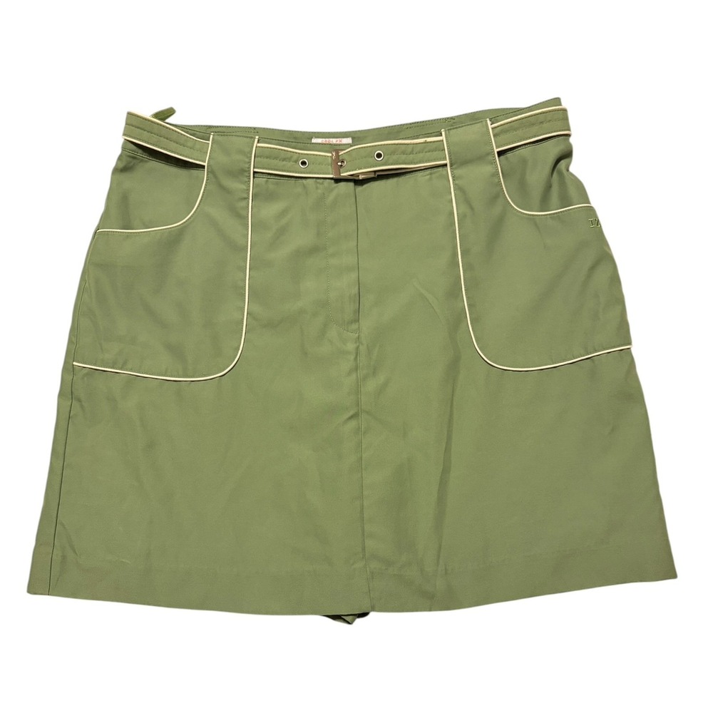 IZOD XFG Cool Fx Green Skort Belt Golf Tennis Pickleball Women's Sz. 12 Preppy